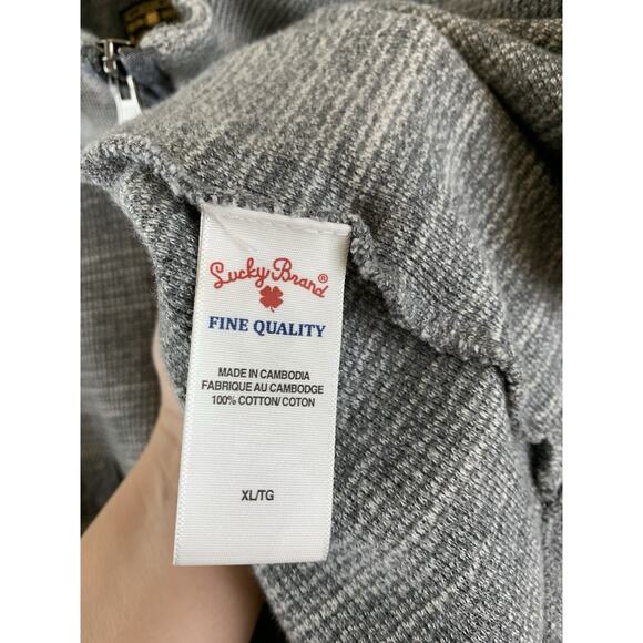 Lucky Brand Men's Sweater 1/4 Zip Thermal Mock Neck Pullover Gray Size XL - Picture 10 of 12